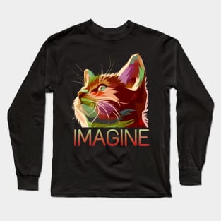 Kitty Cat with IMAGINE Long Sleeve T-Shirt